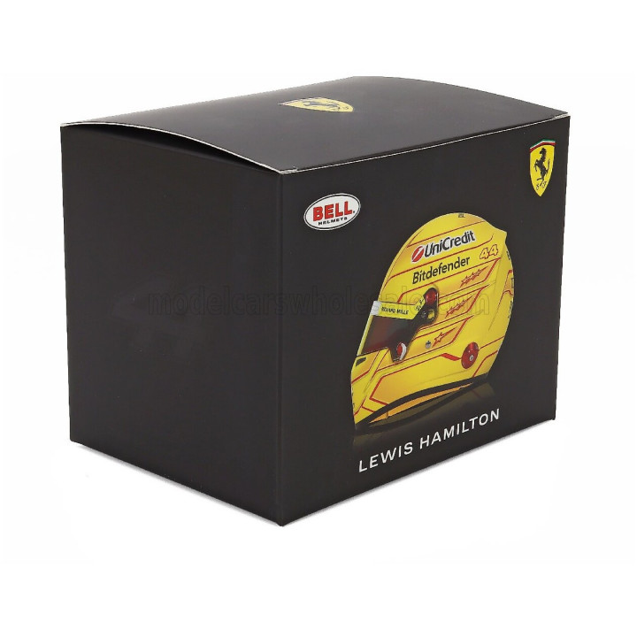 MINI HELMET BELL HELMET LEWIS HAMILTON 2026 F1 SF-26 TEAM FERRARI HP N 44 - YELLOW 1/2