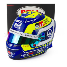 MINI HELMET BELL HELMET OLIVER BEARMAN 2026 F1 VF-26 TEAM TGR HAAS N 87 - BLUE WHITE YELLOW 1/2