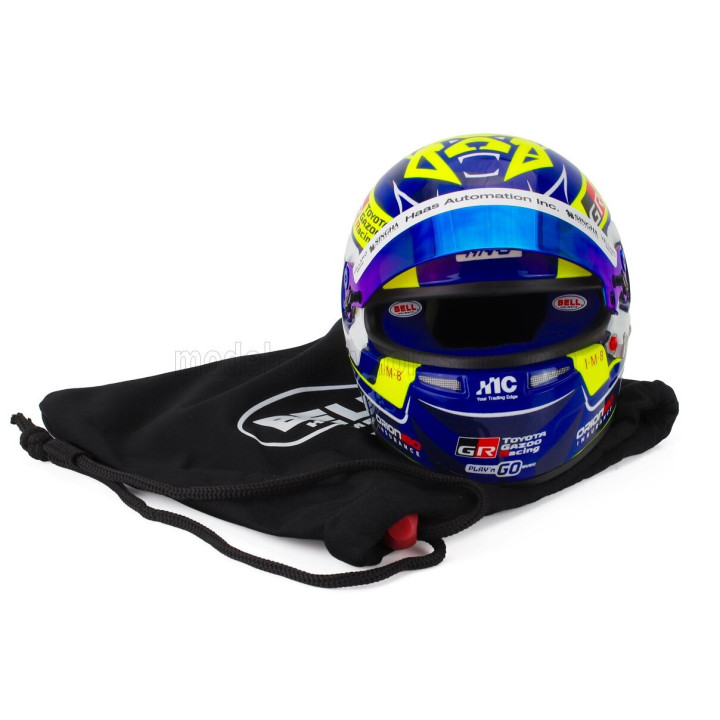 MINI HELMET BELL HELMET OLIVER BEARMAN 2026 F1 VF-26 TEAM TGR HAAS N 87 - BLUE WHITE YELLOW 1/2