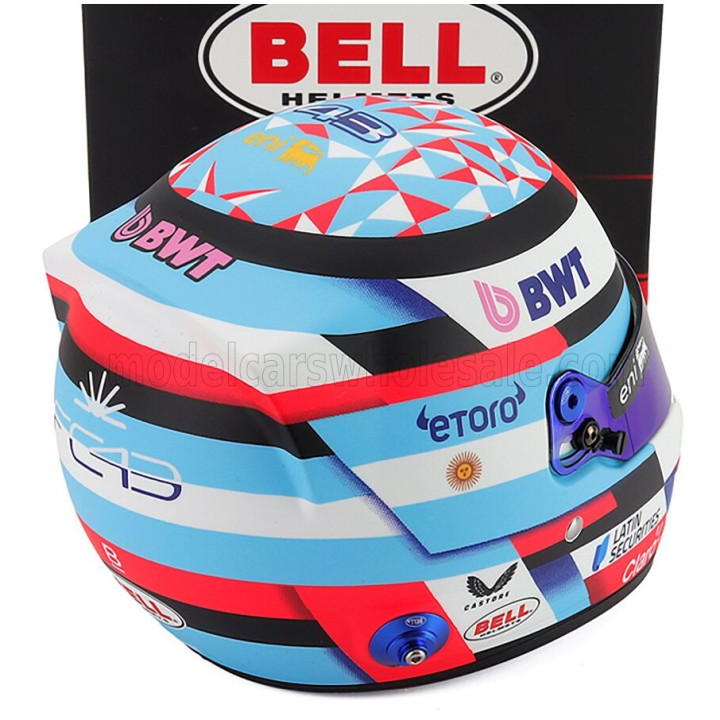 MINI HELMET BELL HELMET FRANCO COLAPINTO 2026 F1 TEAM BWT ALPINE N 43 - LIGHT BLUE PURPLE 1/2
