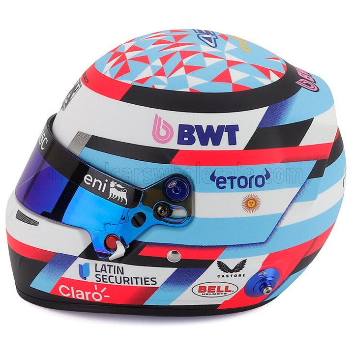 MINI HELMET BELL HELMET FRANCO COLAPINTO 2026 F1 TEAM BWT ALPINE N 43 - LIGHT BLUE PURPLE 1/2