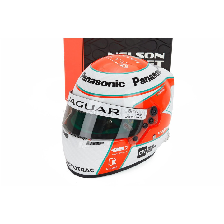 MINI HELMET BELL HELMET NELSON PIQUET Jr. 2019 FORMULA-E TEAM JAGUAR RACING N 3 - RED WHITE 1/2