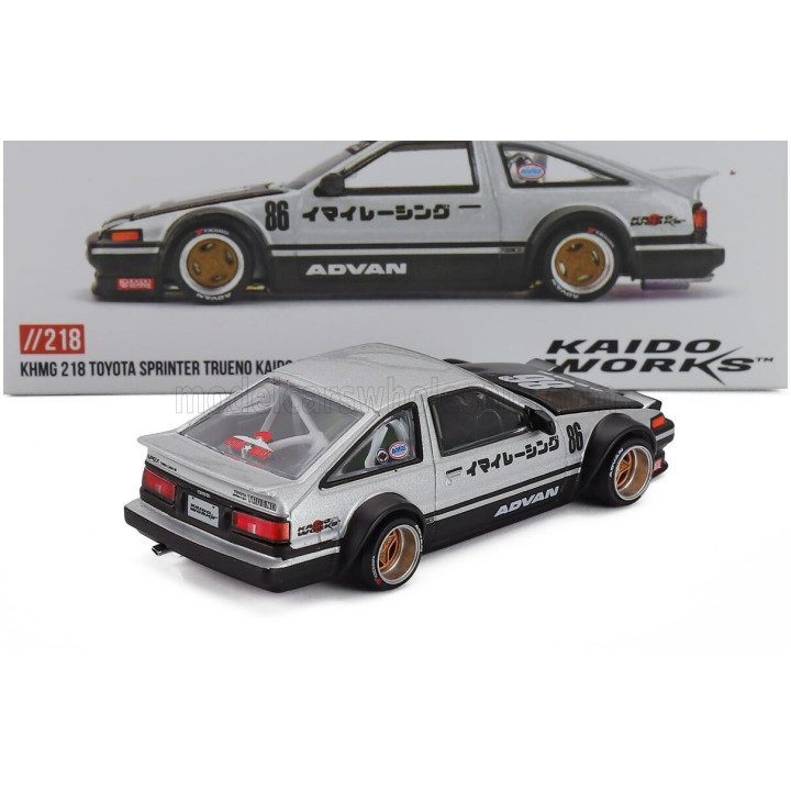 MINI GT TOYOTA SPRINTER TRUENO (AE86) N 86 KAIDO STREET V2 1983 - SILVER BLACK 1/64