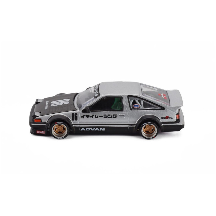 MINI GT TOYOTA SPRINTER TRUENO (AE86) N 86 KAIDO STREET V2 1983 - SILVER BLACK 1/64