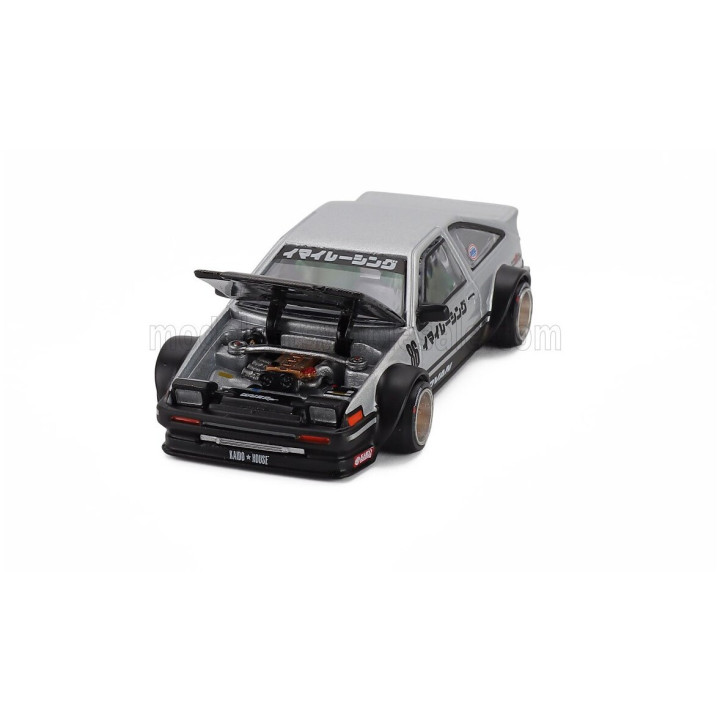 MINI GT TOYOTA SPRINTER TRUENO (AE86) N 86 KAIDO STREET V2 1983 - SILVER BLACK 1/64