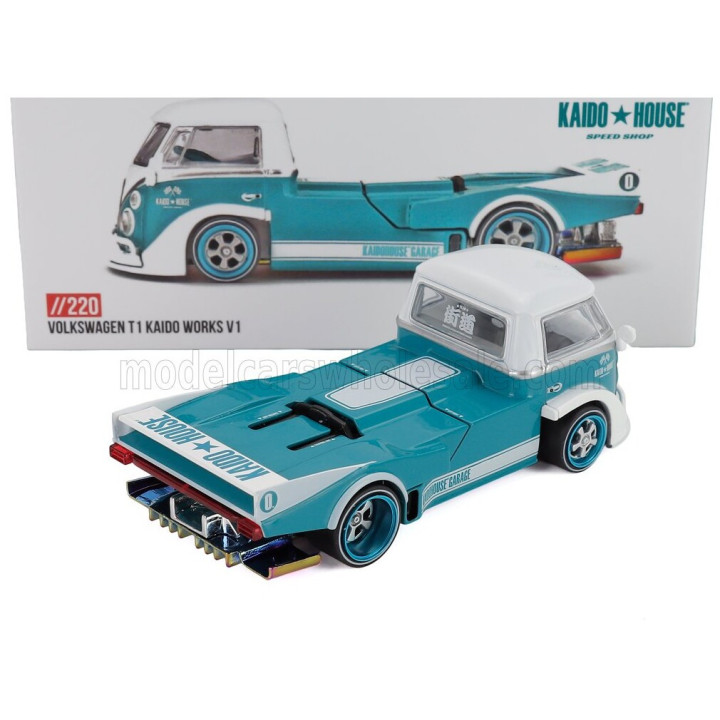 MINI GT VOLKSWAGEN T1 PICK-UP KAIDO WORKS V1 1972 - LIGHT GREEN WHITE 1/64