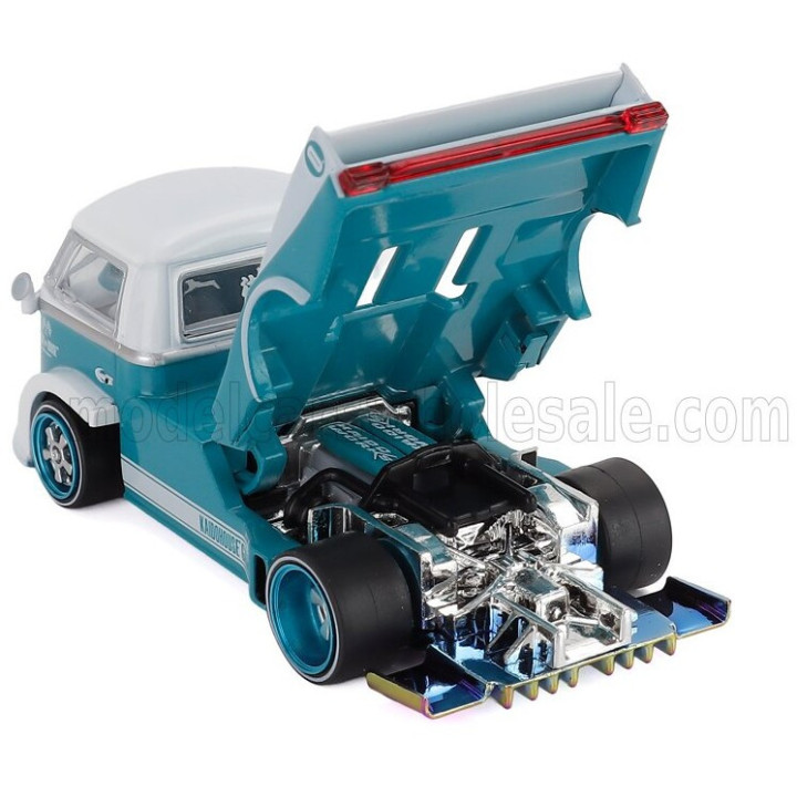 MINI GT VOLKSWAGEN T1 PICK-UP KAIDO WORKS V1 1972 - LIGHT GREEN WHITE 1/64
