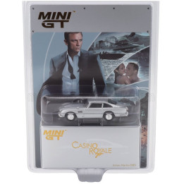 MINI GT ASTON MARTIN DB5 1964 - 007 JAMES BOND - CASINO ROYALE - SPANISH BLISTER PACKAGING - SILVER 1/64