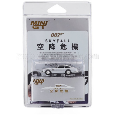 MINI GT ASTON MARTIN DB5 1964 - 007 JAMES BOND - SKYFALL - CHINESE BLISTER PACKAGING - SILVER 1/64