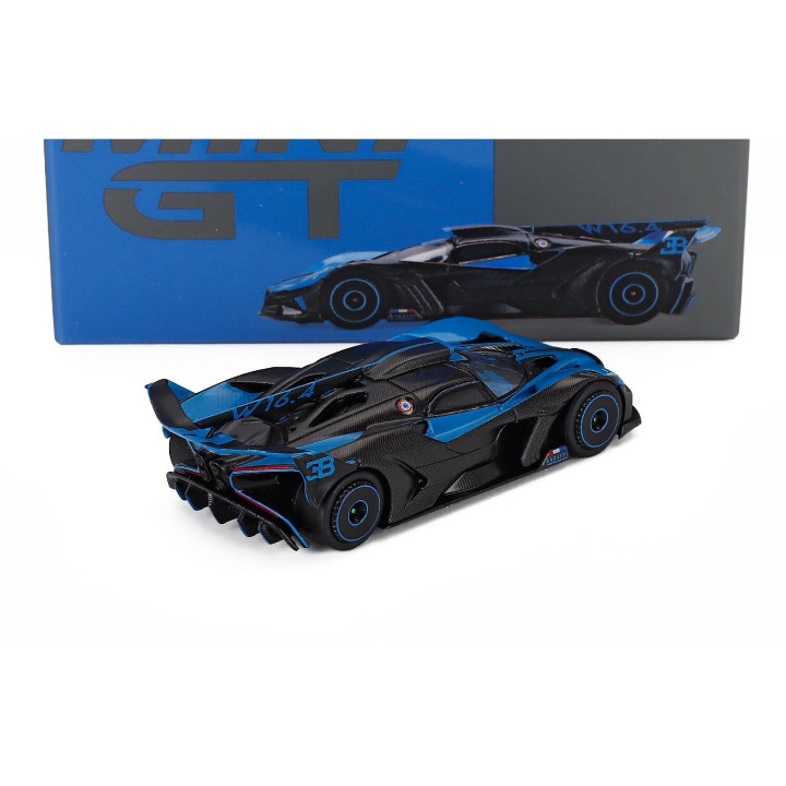 MINI GT BUGATTI BOLIDE W16 8.0 FOUR-TURBO 1850hp 500km/h LHD 2020 - BLUE BLACK 1/64