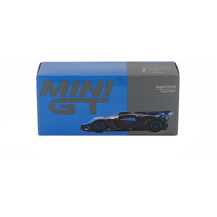 MINI GT BUGATTI BOLIDE W16 8.0 FOUR-TURBO 1850hp 500km/h LHD 2020 - BLUE BLACK 1/64