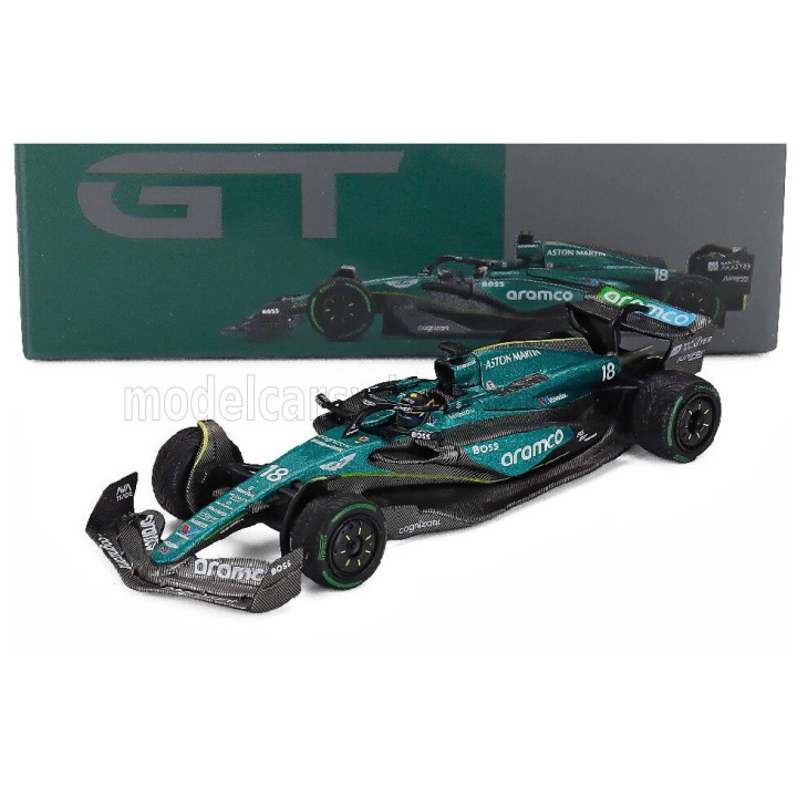 MINI GT ASTON MARTIN F1 AMR24 TEAM ARAMCO COGNIZANT N 18 CANADA GP 2024 LANCE STROLL - GREEN BLACK 1/64