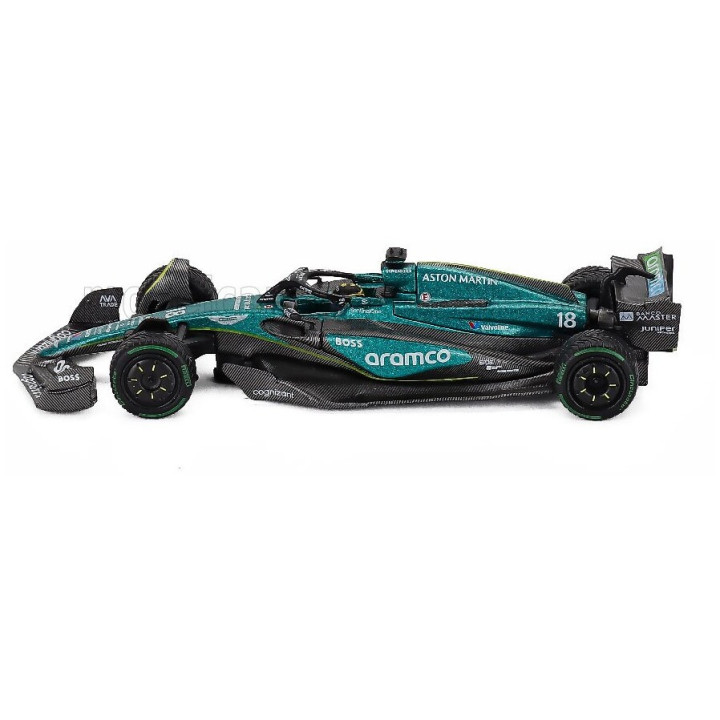 MINI GT ASTON MARTIN F1 AMR24 TEAM ARAMCO COGNIZANT N 18 CANADA GP 2024 LANCE STROLL - GREEN BLACK 1/64