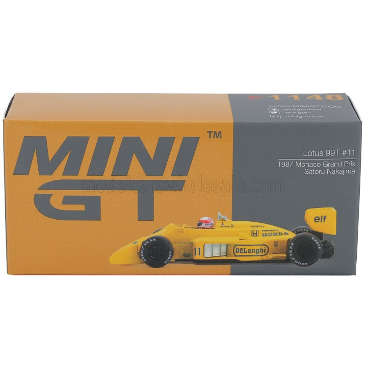 MINI GT LOTUS F1 99T HONDA ELF N 11 MONACO GP 1987 SATORU NAKAJIMA - YELLOW 1/64