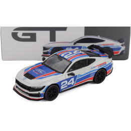 MINI GT FORD USA MUSTANG DARK HORSE N 24 FORD PERFORMANCE RACING SCHOOL 2025 - WHITE BLUE RED 1/64