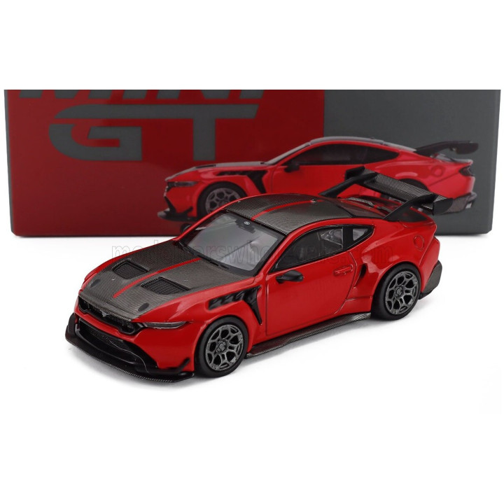 MINI GT FORD USA MUSTANG GTD COUPE 2025 - RED BLACK 1/64