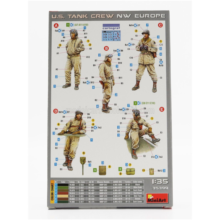 MINIART FIGURES SOLDIER USA TANK CREW MILITARY 1944 1/35