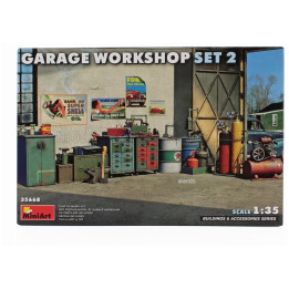 MINIART ACCESSORIES GARAGE WORKSHOP SET 2 1/35