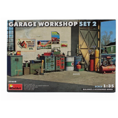 MINIART ACCESSORIES GARAGE WORKSHOP SET 2 1/35