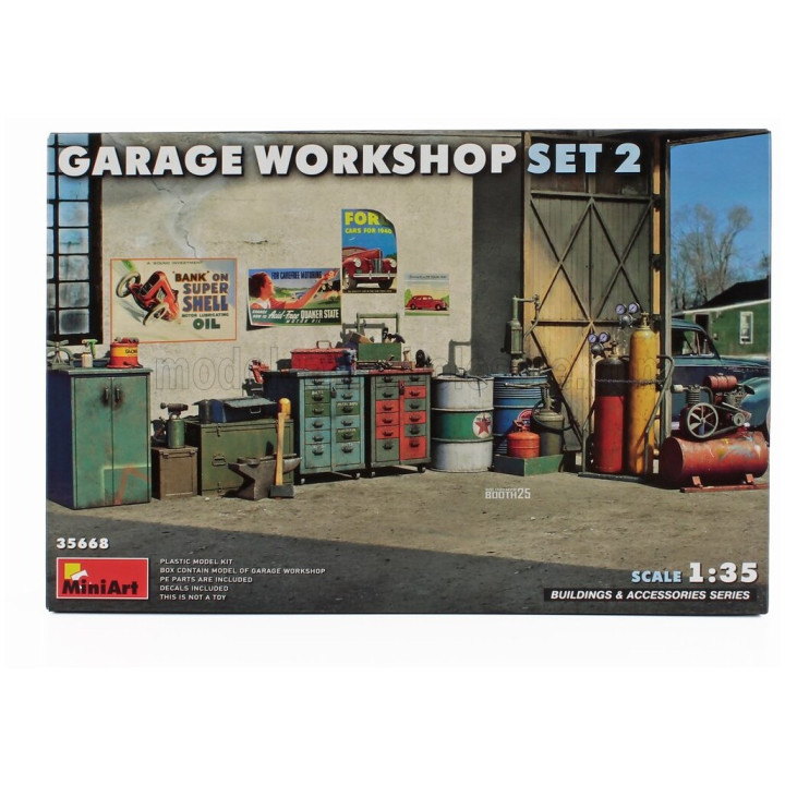 MINIART ACCESSORIES GARAGE WORKSHOP SET 2 1/35