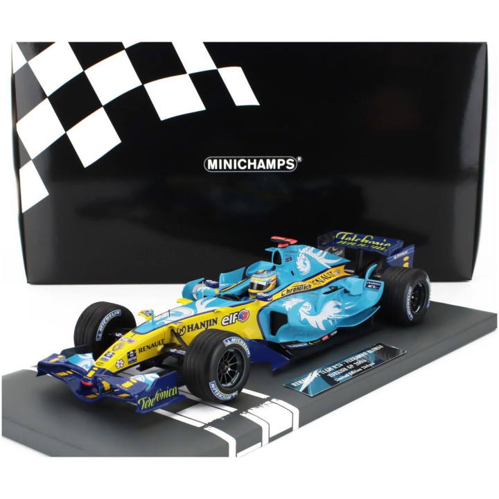 MINICHAMPS RENAULT F1 R26 TEAM MILD SEVEN RENAULT F1 N 1 WORLD CHAMPION TURKISH GP 2006 FERNANDO ALONSO - LIGHT BLUE YELLOW 1/18