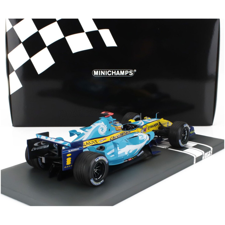 MINICHAMPS RENAULT F1 R26 TEAM MILD SEVEN RENAULT F1 N 1 WORLD CHAMPION TURKISH GP 2006 FERNANDO ALONSO - LIGHT BLUE YELLOW 1/18