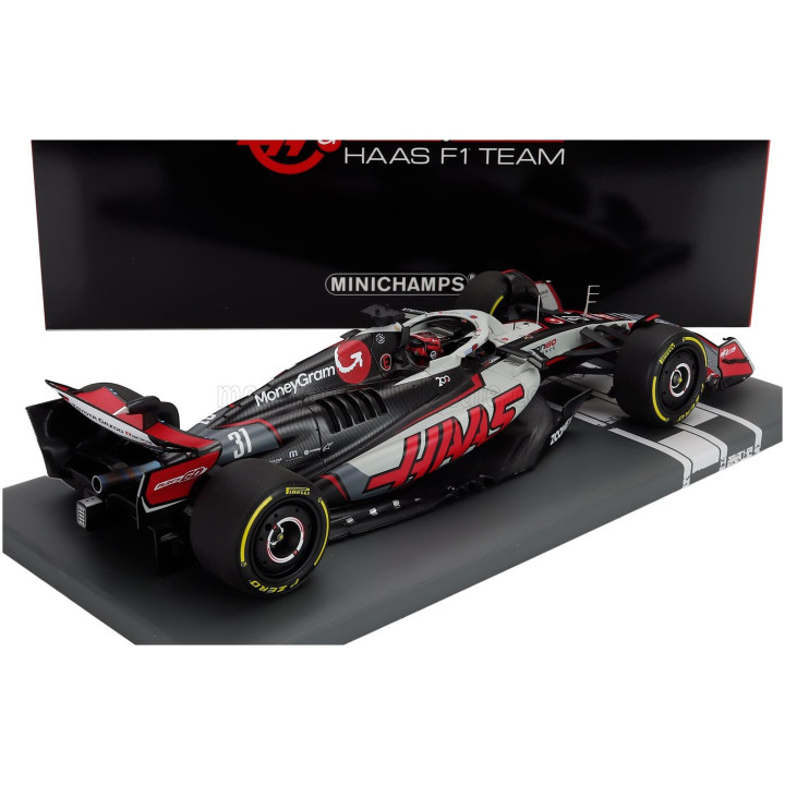 MINICHAMPS HAAS F1 VF-25 TEAM MONEYGRAM HAAS N 31 CANADA GP 2025 ESTEBAN OCON - WHITE BLACK RED 1/18