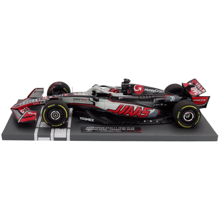 MINICHAMPS HAAS F1 VF-25 TEAM MONEYGRAM HAAS N 31 CANADA GP 2025 ESTEBAN OCON - WHITE BLACK RED 1/18