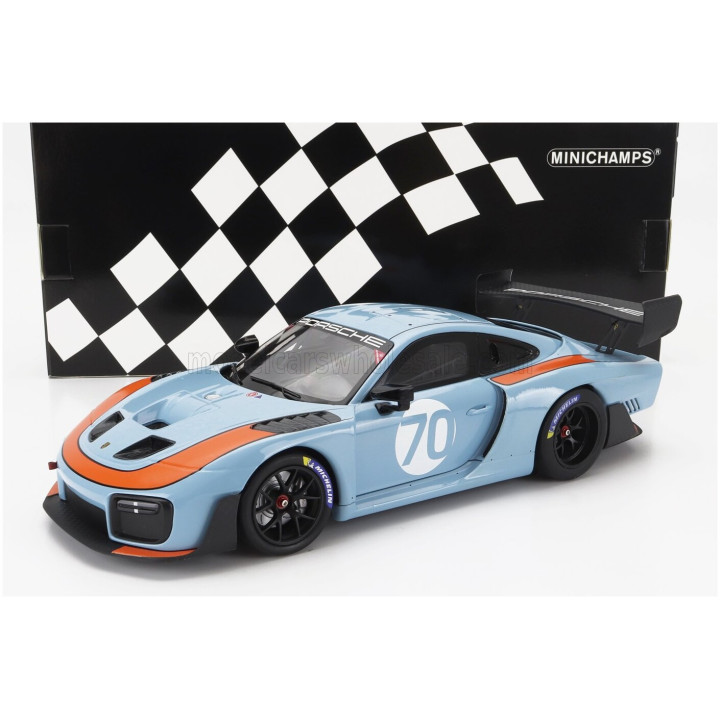 MINICHAMPS PORSCHE 935/19 N 70 GULF - BASE 911 991-2 GT2 RS 2018 - LIGHT BLUE ORANGE 1/18