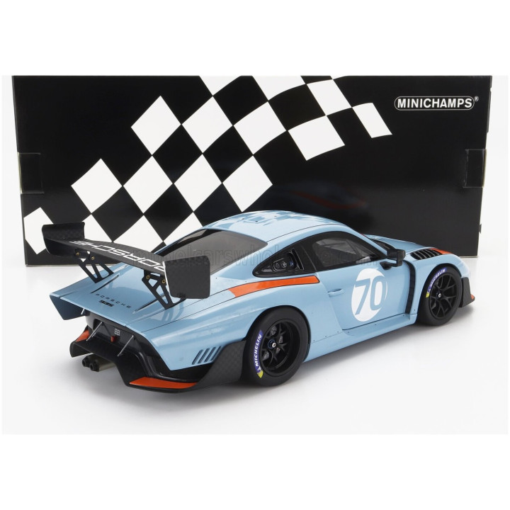 MINICHAMPS PORSCHE 935/19 N 70 GULF - BASE 911 991-2 GT2 RS 2018 - LIGHT BLUE ORANGE 1/18