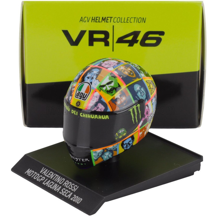 MINICHAMPS AGV CASCO HELMET VALENTINO ROSSI N 46 MOTOGP LAGUNA SECA 2010 - VARIOUS 1/10