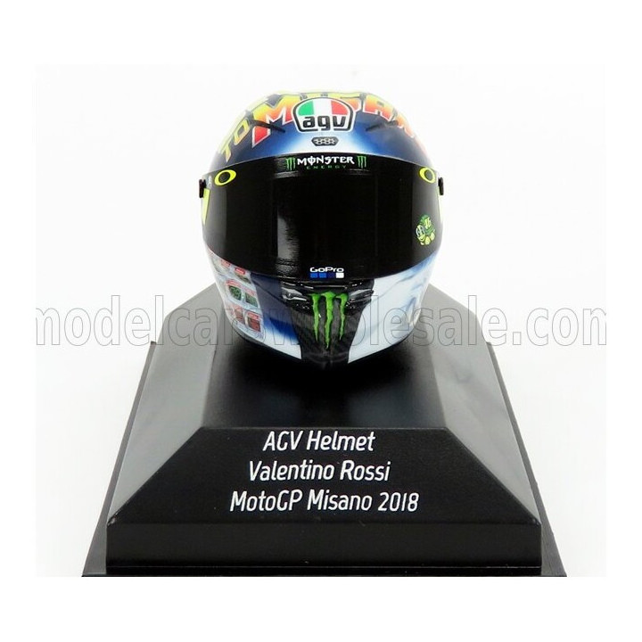 MINICHAMPS AGV CASCO HELMET MISANO MOTOGP 2018 VALENTINO ROSSI - VARIOUS 1/8