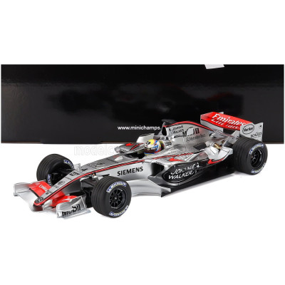 MINICHAMPS McLAREN F1 MP4/21 TEAM MCLAREN MERCEDES N 4 SEASON 2006 JUAN PABLO MONTOYA - SILVER BLACK RED 1/18