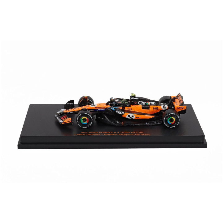 MINICHAMPS McLAREN F1 MCL39 TEAM MCLAREN N 4 WORLD CHAMPION WINNER MONACO GP 2025 LANDO NORRIS - ORANGE BLACK 1/64