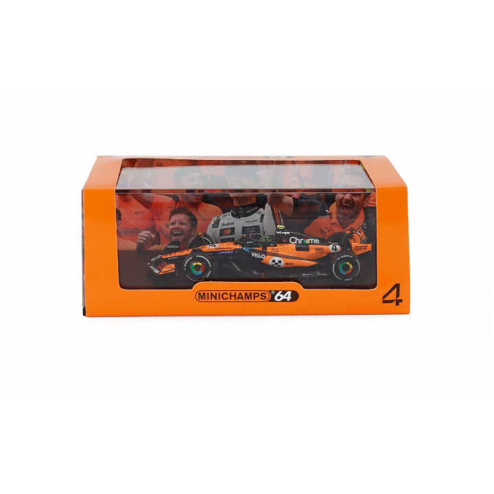 MINICHAMPS McLAREN F1 MCL39 TEAM MCLAREN N 4 WORLD CHAMPION WINNER MONACO GP 2025 LANDO NORRIS - ORANGE BLACK 1/64