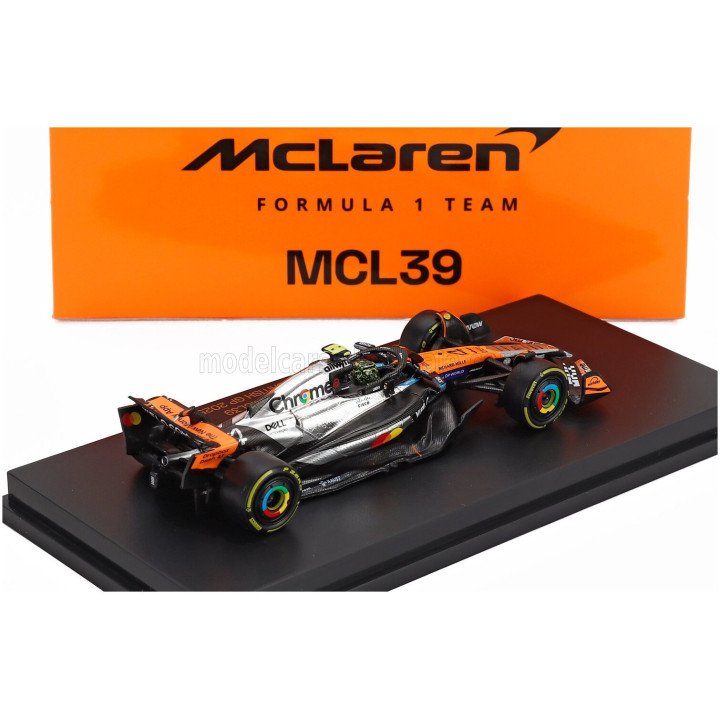 MINICHAMPS McLAREN F1 MCL39 TEAM MCLAREN N 4 WORLD CHAMPION WINNER SILVERSTONE BRITISH GP 2025 LANDO NORRIS - ORANGE CHROME