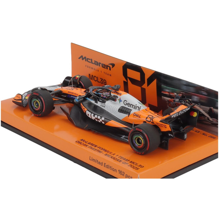 MINICHAMPS McLAREN F1 MCL39 TEAM MCLAREN N 81 5th MEXICO GP 2025 OSCAR PIASTRI - ORANGE BLACK 1/43