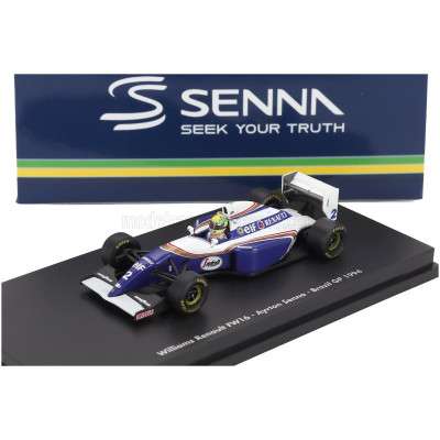 MINICHAMPS WILLIAMS F1 FW16 TEAM ROTHMANS RENAULT N 2 BRAZILIAN GP 1994 AYRTON SENNA - WHITE BLUE 1/64