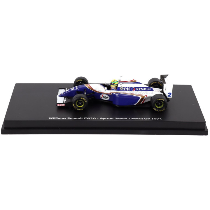 MINICHAMPS WILLIAMS F1 FW16 TEAM ROTHMANS RENAULT N 2 BRAZILIAN GP 1994 AYRTON SENNA - WHITE BLUE 1/64