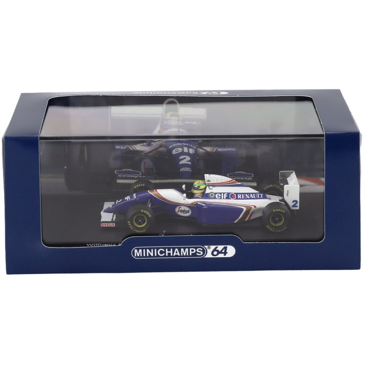 MINICHAMPS WILLIAMS F1 FW16 TEAM ROTHMANS RENAULT N 2 BRAZILIAN GP 1994 AYRTON SENNA - WHITE BLUE 1/64