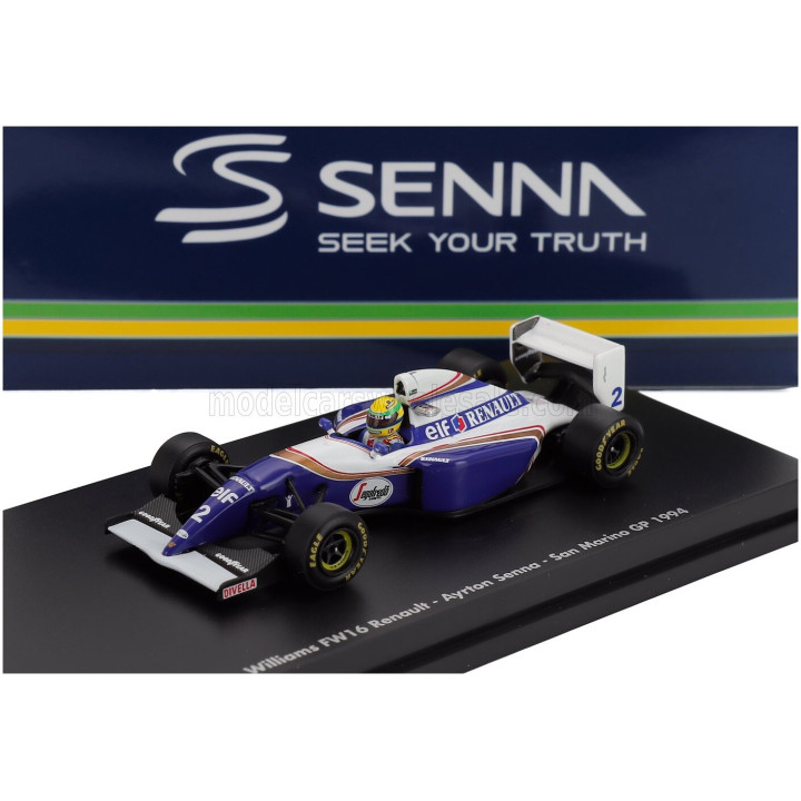 MINICHAMPS WILLIAMS F1 FW16 TEAM ROTHMANS RENAULT N 2 SAN MARINO GP 1994 AYRTON SENNA - BLUE WHITE 1/64