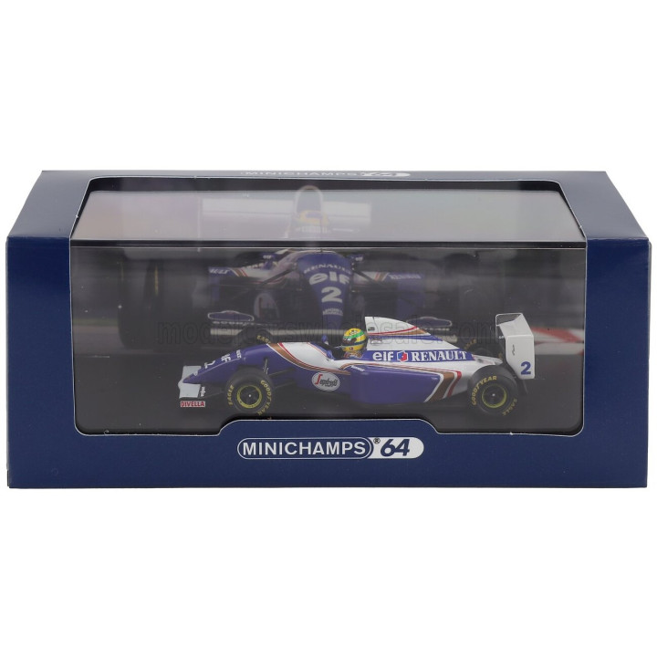 MINICHAMPS WILLIAMS F1 FW16 TEAM ROTHMANS RENAULT N 2 SAN MARINO GP 1994 AYRTON SENNA - BLUE WHITE 1/64