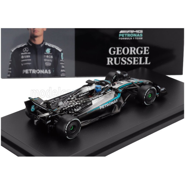 MINICHAMPS MERCEDES GP F1 W16 TEAM AMG PETRONAS MOTORSPORT N 63 WINNER CANADA GP 2025 GEORGE RUSSELL - BLACK SILVER GREEN 1/64