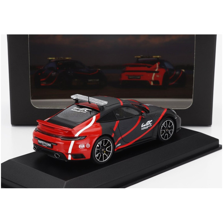 MINICHAMPS PORSCHE 911 992 TURBO S COUPE SAFETY CAR WEC 2023 - BLACK RED 1/43