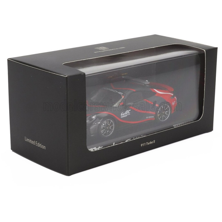 MINICHAMPS PORSCHE 911 992 TURBO S COUPE SAFETY CAR WEC 2023 - BLACK RED 1/43