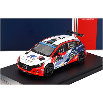 MINIPARTES HYUNDAI i20 RALLY2 TEAM TEO MARTIN MOTORSPORT N 34 RALLY MONTECARLO 2023 PEPE LOPEZ - BORJA ROZADA - WHITE RED FLUO