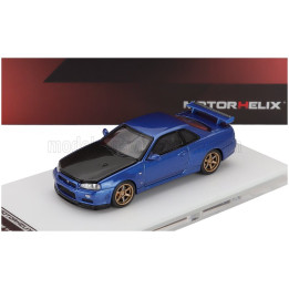 MOTORHELIX NISSAN GT-R (R34) COUPE V-SPEC II COSTUMIZED 1999 - BLUE BLACK 1/64