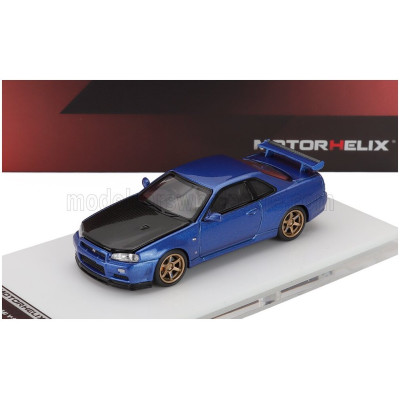 MOTORHELIX NISSAN GT-R (R34) COUPE V-SPEC II COSTUMIZED 1999 - BLUE BLACK 1/64