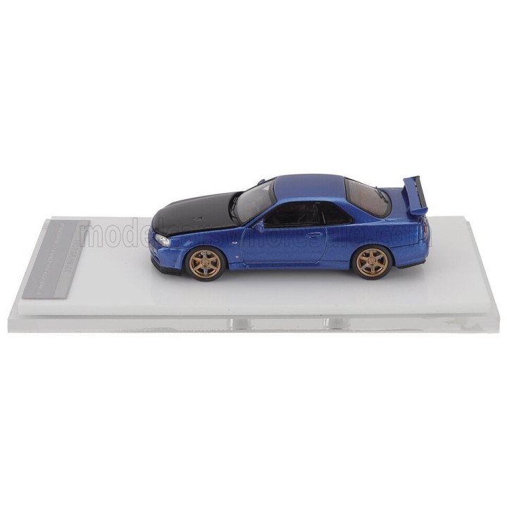 MOTORHELIX NISSAN GT-R (R34) COUPE V-SPEC II COSTUMIZED 1999 - BLUE BLACK 1/64