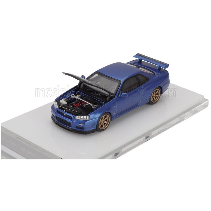 MOTORHELIX NISSAN GT-R (R34) COUPE V-SPEC II COSTUMIZED 1999 - BLUE BLACK 1/64